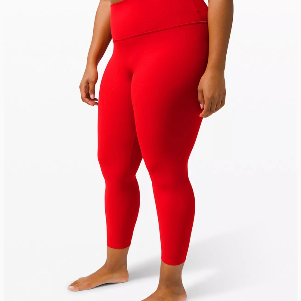 Dark Red Lululemon High Rise Leggings 25”